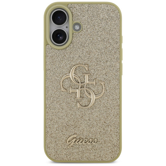 Etui na Apple iPhone 17, Guess, Fixed Glitter Big 4G, Złote