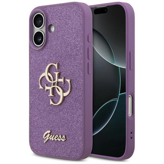 Etui na Apple iPhone 17, Guess, Fixed Glitter Big 4G, Fioletowy