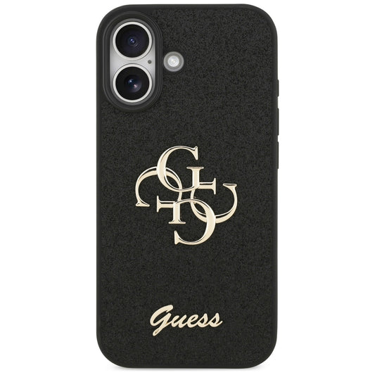 Etui na Apple iPhone 17, Guess, Fixed Glitter Big 4G, Czarne