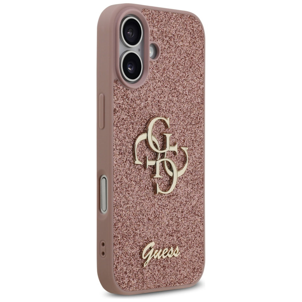 Etui na Apple iPhone 17, Guess, Fixed Glitter Big 4G, Różowy