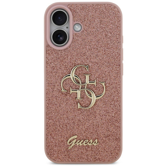 Etui na Apple iPhone 17, Guess, Fixed Glitter Big 4G, Różowy