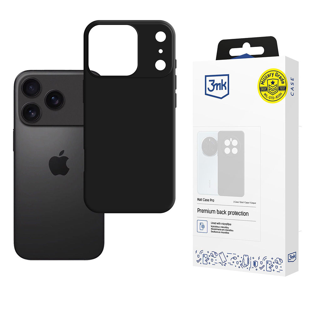 Etui do Apple iPhone 17 Pro, 3MK, Pro, Czarny Mat