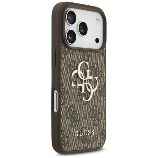 Etui na Apple iPhone 17 Pro, Guess, 4G Classic Logo with Pearl Strap, Brązowy
