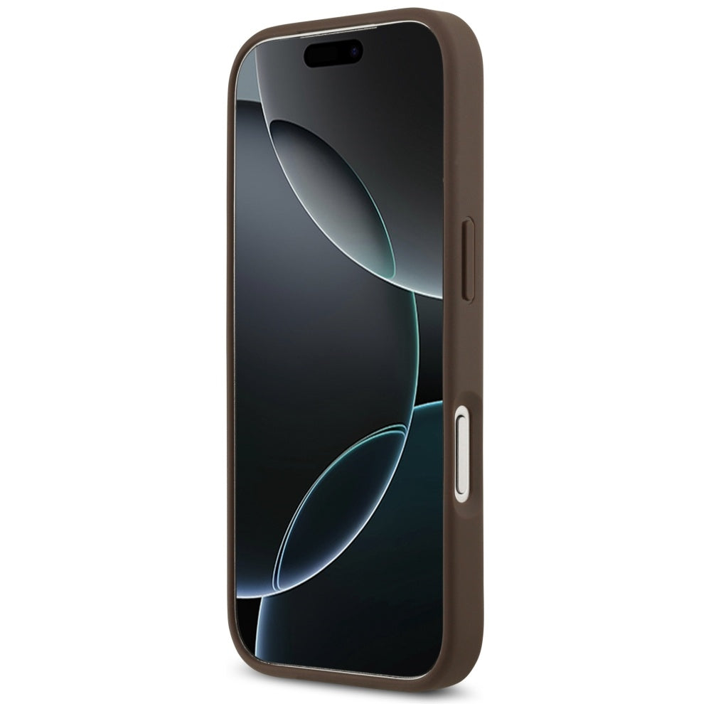 Etui na Apple iPhone 17 Pro, Guess, 4G Double Card Triangle, Brązowy