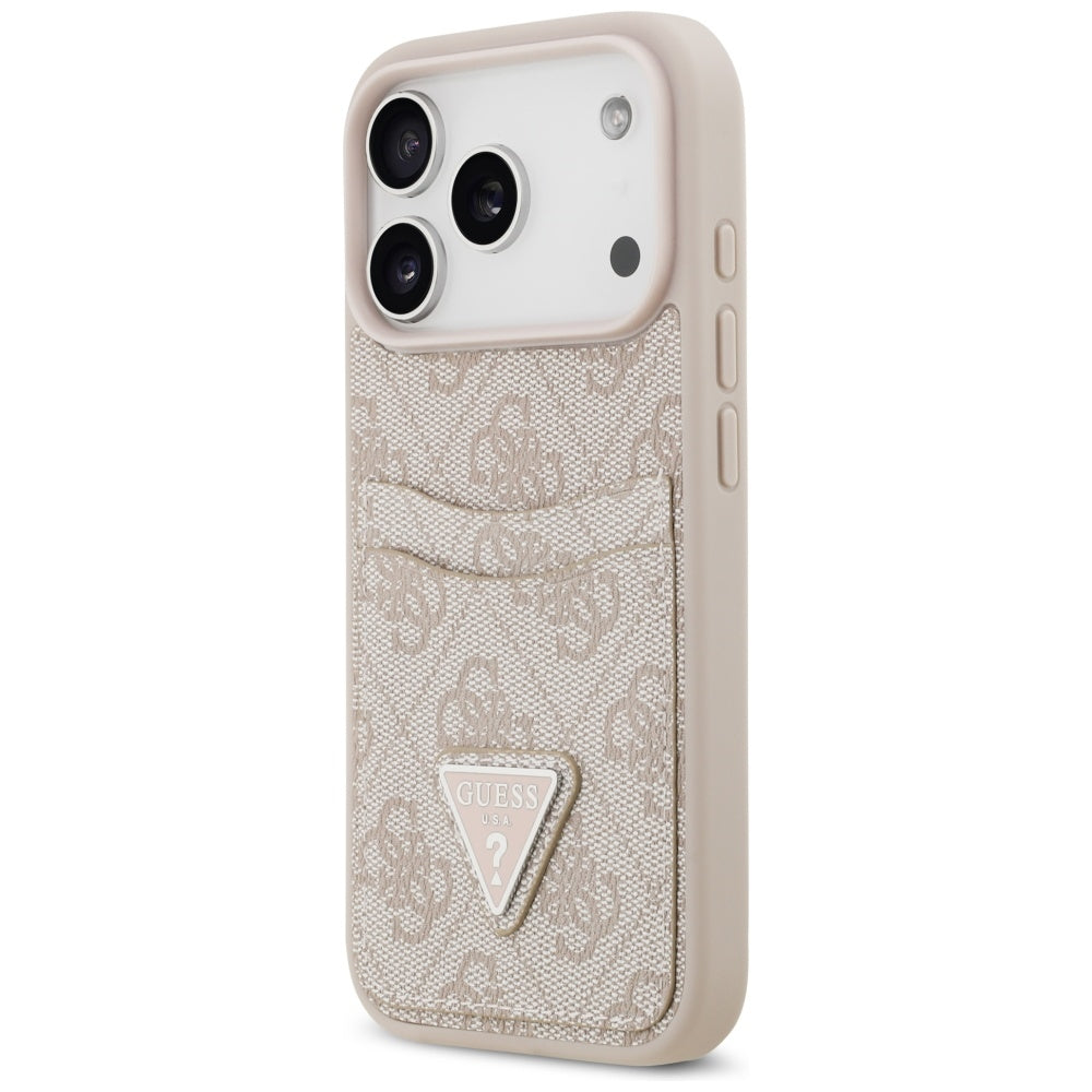 Etui na Apple iPhone 17 Pro, Guess, 4G Double Card Triangle, Różowy