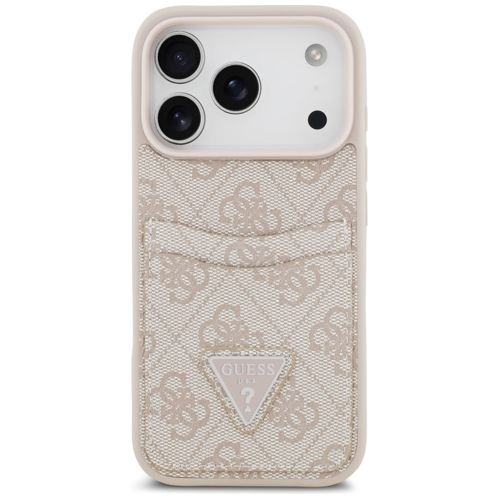 Etui na Apple iPhone 17 Pro, Guess, 4G Double Card Triangle, Różowy