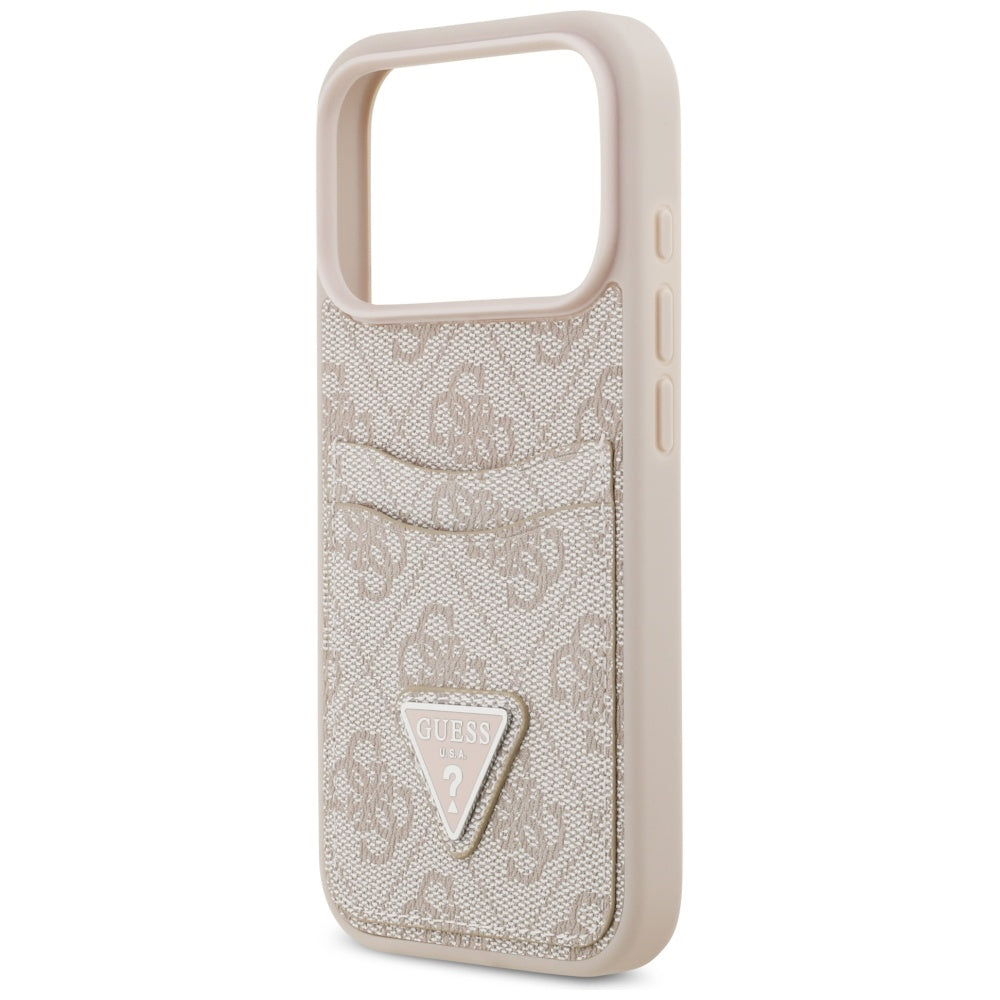 Etui na Apple iPhone 17 Pro, Guess, 4G Double Card Triangle, Różowy