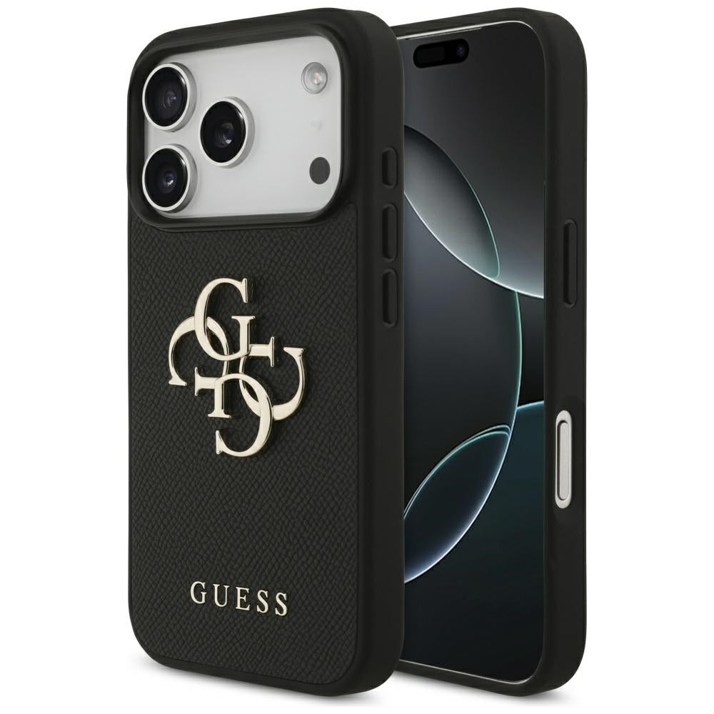 Etui na Apple iPhone 17 Pro, Guess, 4G Grained Big and Classic Logo, Czarne