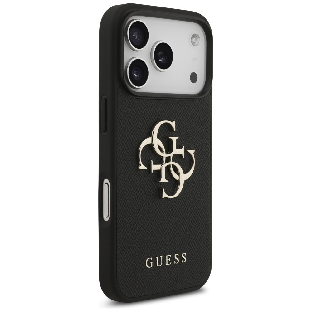 Etui na Apple iPhone 17 Pro, Guess, 4G Grained Big and Classic Logo, Czarne