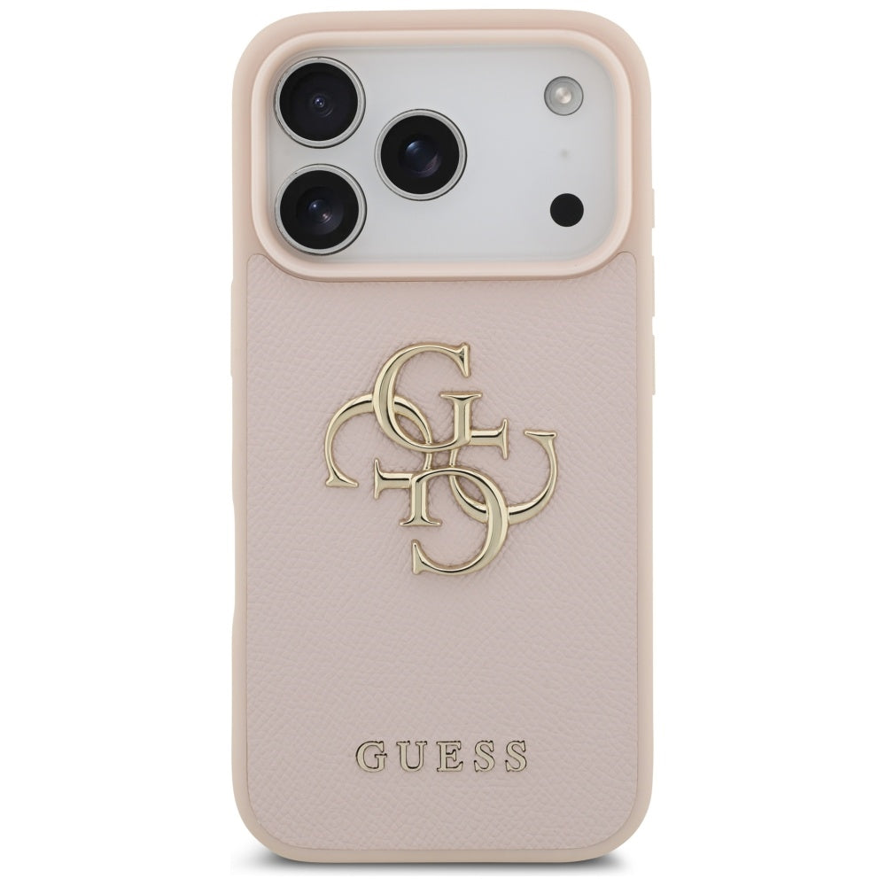 Etui na Apple iPhone 17 Pro, Guess, 4G Grained Big and Classic Logo, Różowy