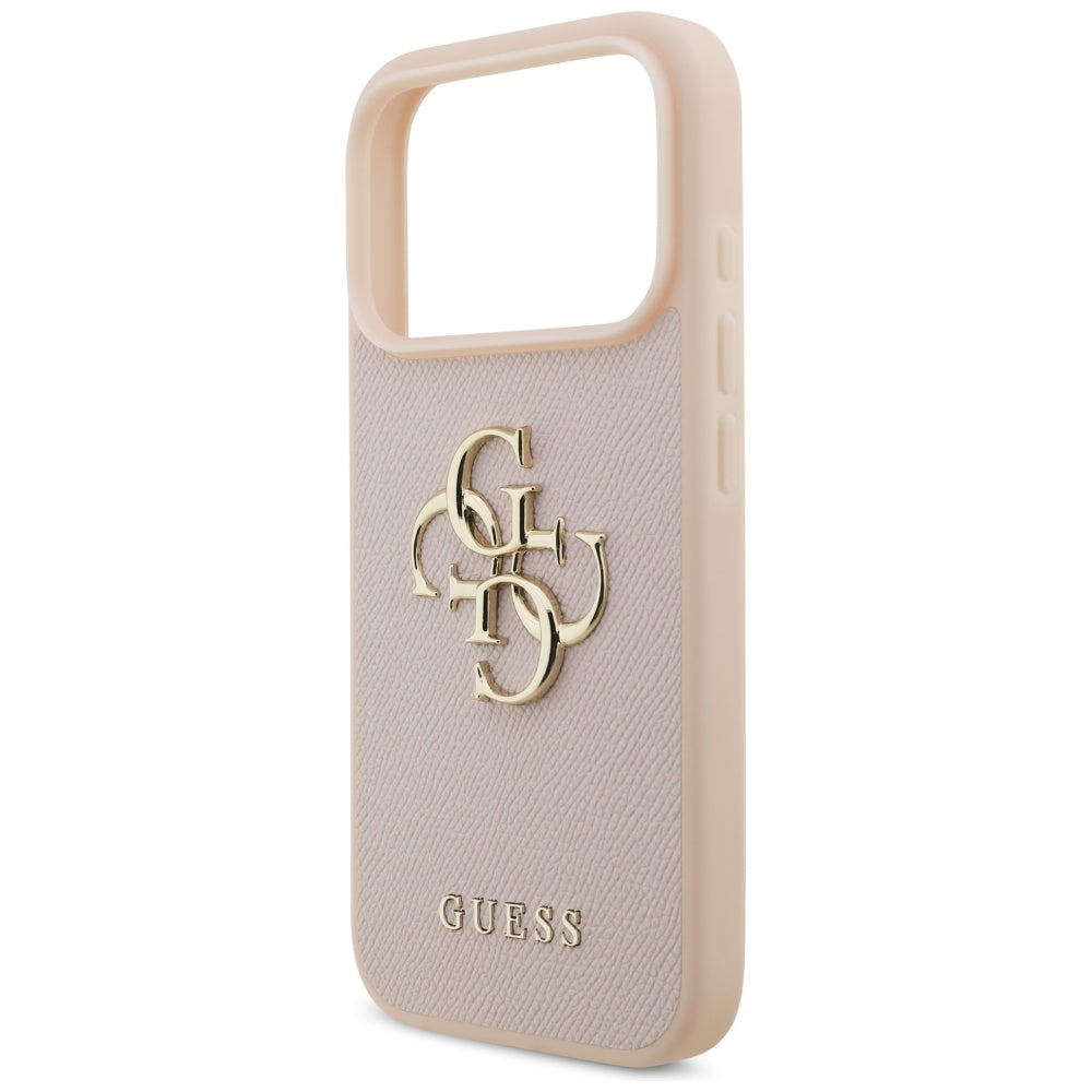 Etui na Apple iPhone 17 Pro, Guess, 4G Grained Big and Classic Logo, Różowy