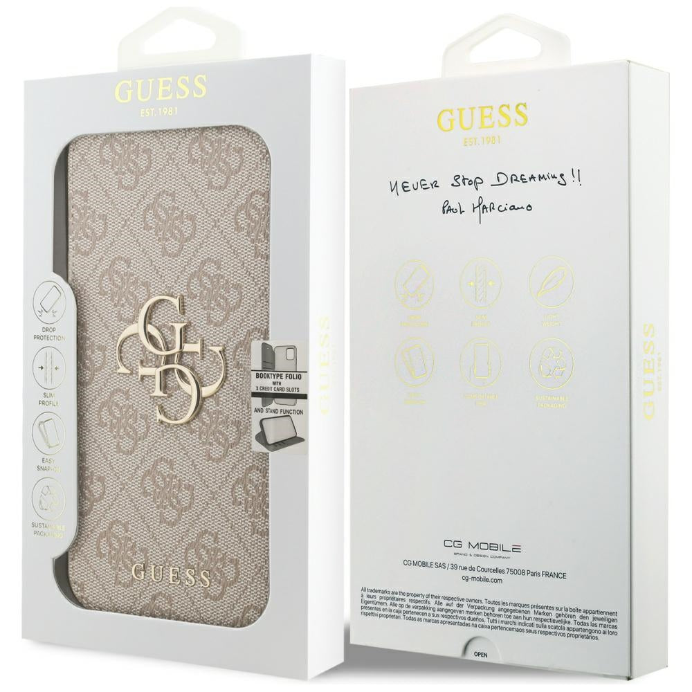 Etui na Apple iPhone 17 Pro, Guess, 4G Metal Logo, Różowy