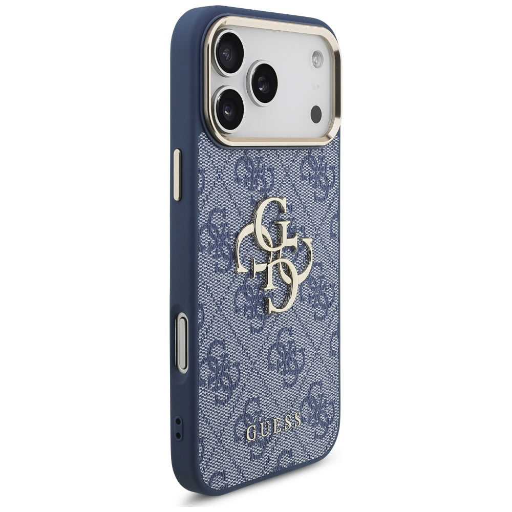 Etui na Apple iPhone 17 Pro, Guess, Big 4G Logo Classic, Złoty Niebieski