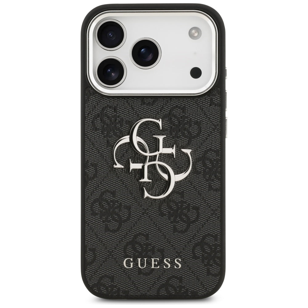 Etui na Apple iPhone 17 Pro, Guess, Big 4G Logo Classic, Czarne Srebrne