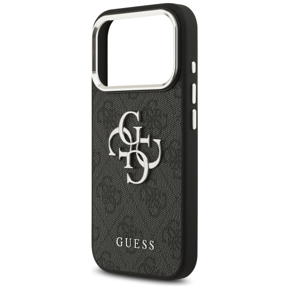 Etui na Apple iPhone 17 Pro, Guess, Big 4G Logo Classic, Czarne Srebrne