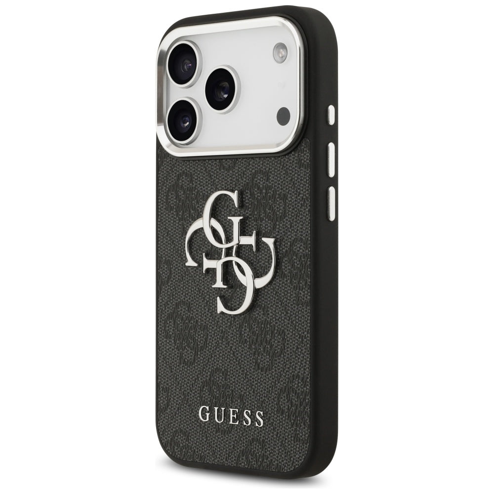 Etui na Apple iPhone 17 Pro, Guess, Big 4G Logo Classic, Czarne Srebrne