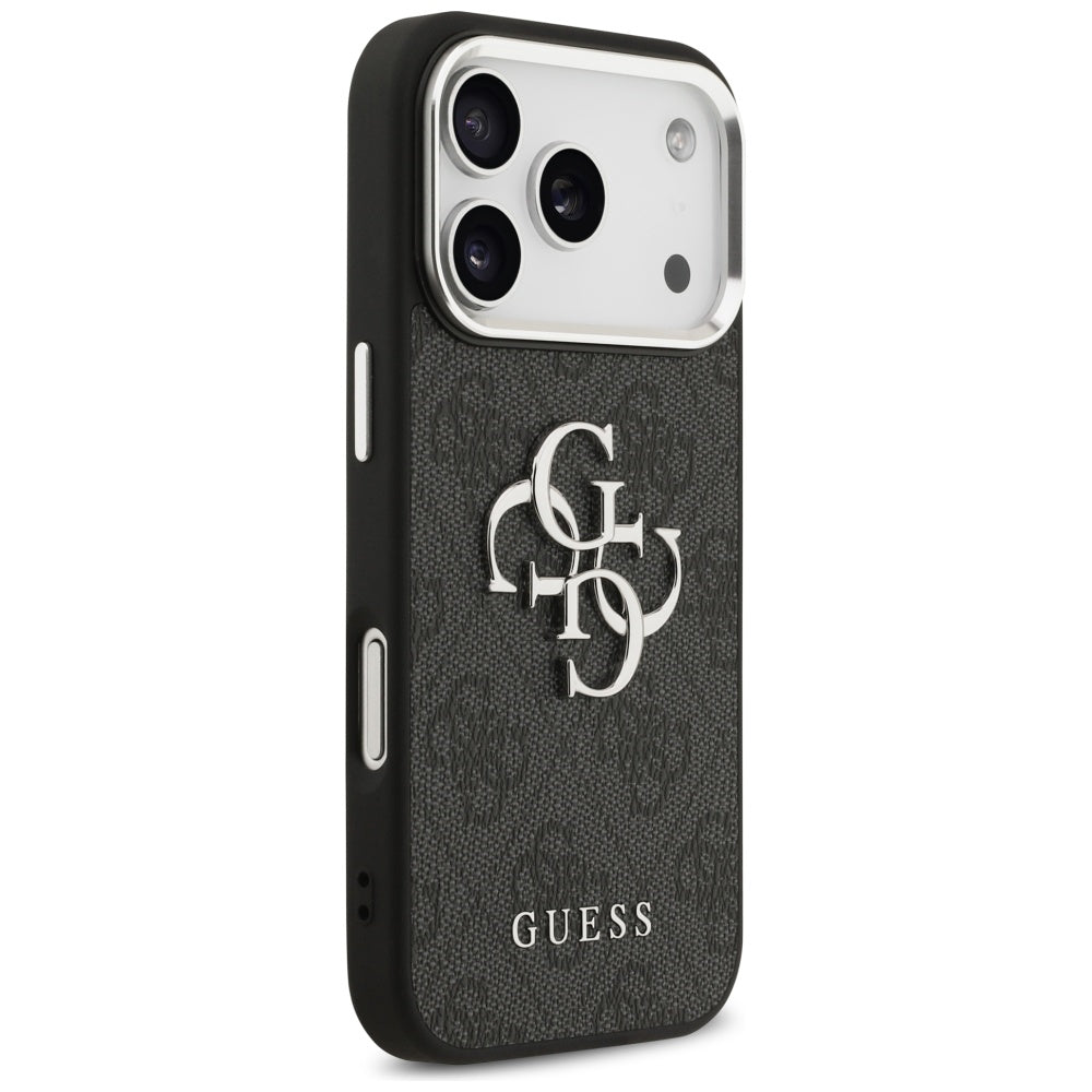 Etui na Apple iPhone 17 Pro, Guess, Big 4G Logo Classic, Czarne Srebrne