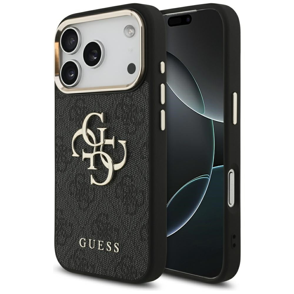 Etui na Apple iPhone 17 Pro, Guess, Big 4G Logo Classic, Czarne Złote
