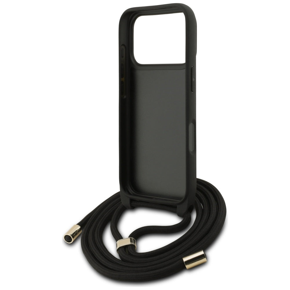 Etui na Apple iPhone 17 Pro, Guess, Crossbody Cord 4G Big Log, Czarne