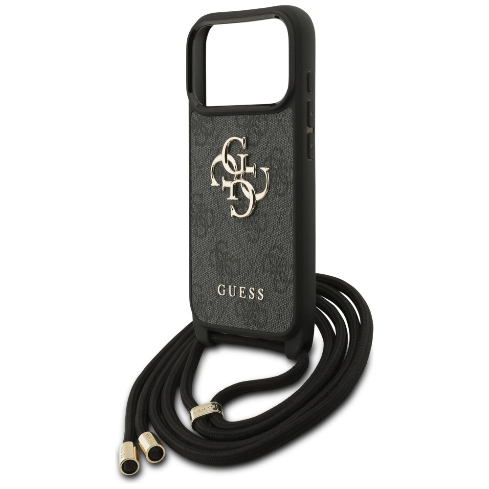 Etui na Apple iPhone 17 Pro, Guess, Crossbody Cord 4G Big Log, Czarne
