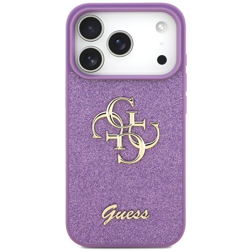Etui na Apple iPhone 17 Pro, Guess, Fixed Glitter Big 4G, Fioletowy