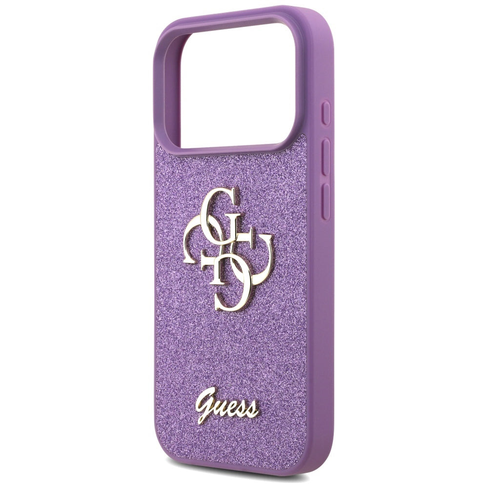 Etui na Apple iPhone 17 Pro, Guess, Fixed Glitter Big 4G, Fioletowy