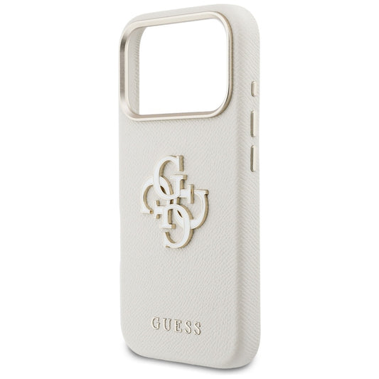 Etui na Apple iPhone 17 Pro, Guess, Resin Logo, Beżowy