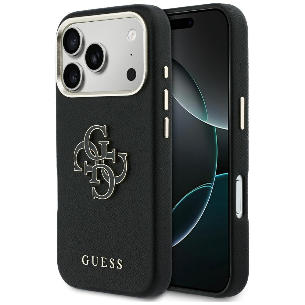 Etui na Apple iPhone 17 Pro, Guess, Resin Logo, Czarne
