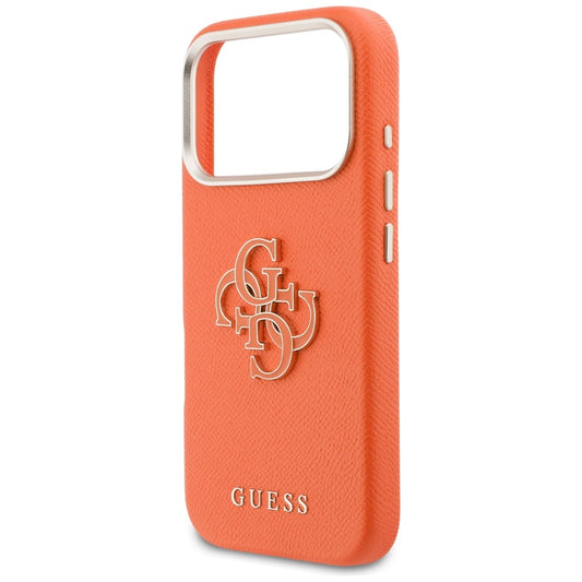 Etui na Apple iPhone 17 Pro, Guess, Resin Logo, Pomarańczowe