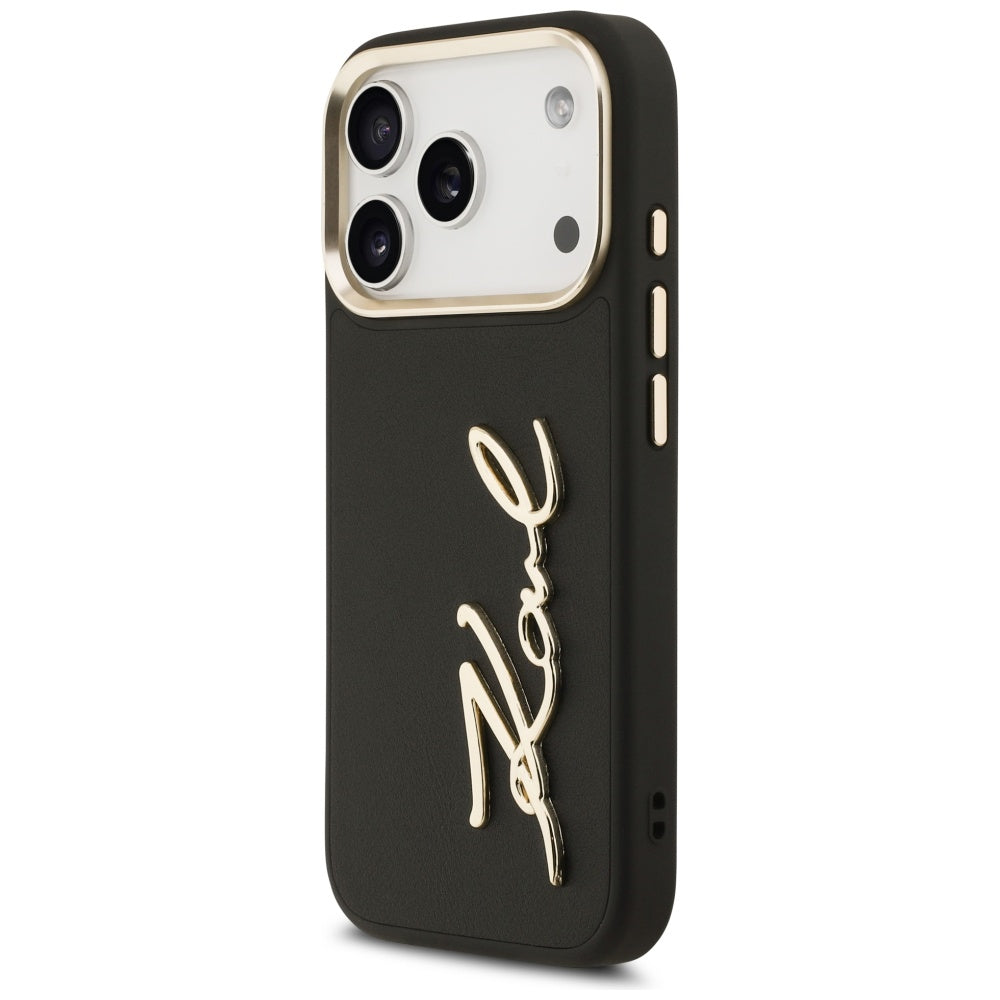 Etui na Apple iPhone 17 Pro, Karl Lagerfeld, Script Logo, Czarne