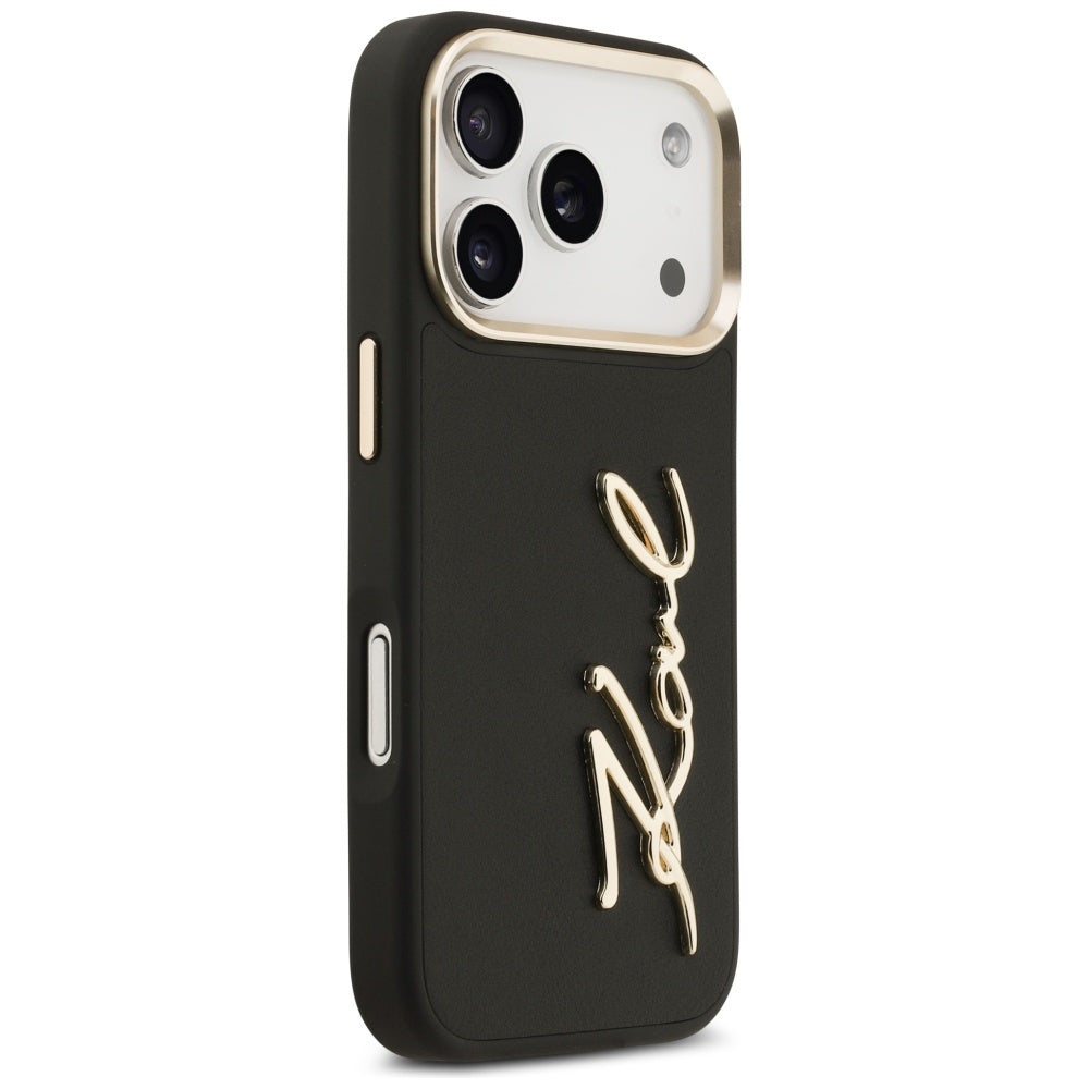 Etui na Apple iPhone 17 Pro, Karl Lagerfeld, Script Logo, Czarne