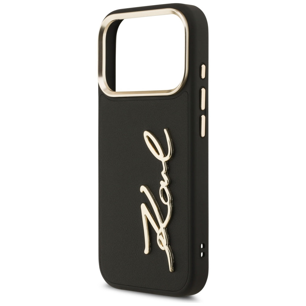 Etui na Apple iPhone 17 Pro, Karl Lagerfeld, Script Logo, Czarne
