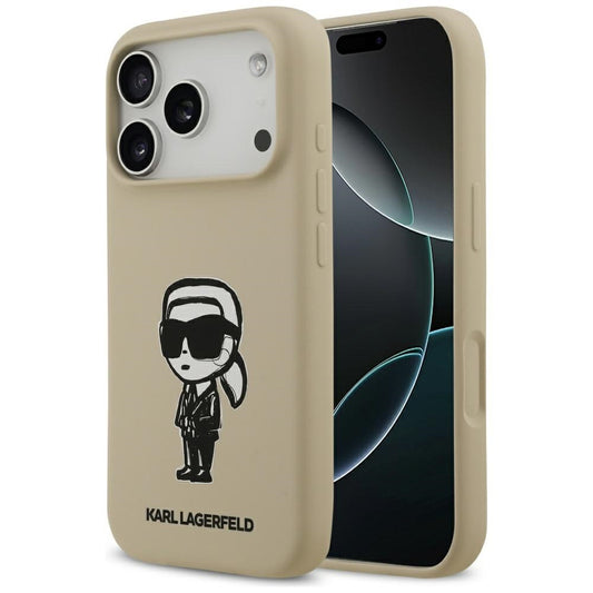 Etui na Apple iPhone 17 Pro, Karl Lagerfeld, Sketch and Logo Karl, Brązowy