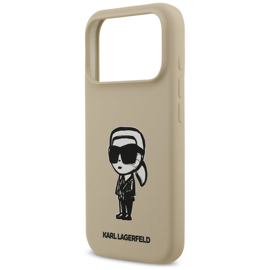 Etui na Apple iPhone 17 Pro, Karl Lagerfeld, Sketch and Logo Karl, Brązowy