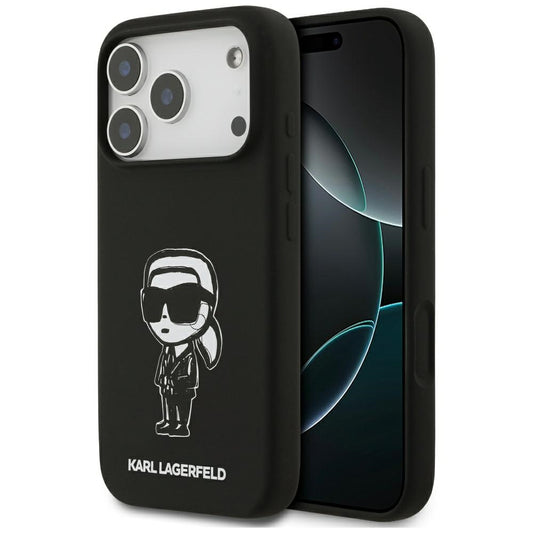 Etui na Apple iPhone 17 Pro, Karl Lagerfeld, Sketch and Logo Karl, Czarne