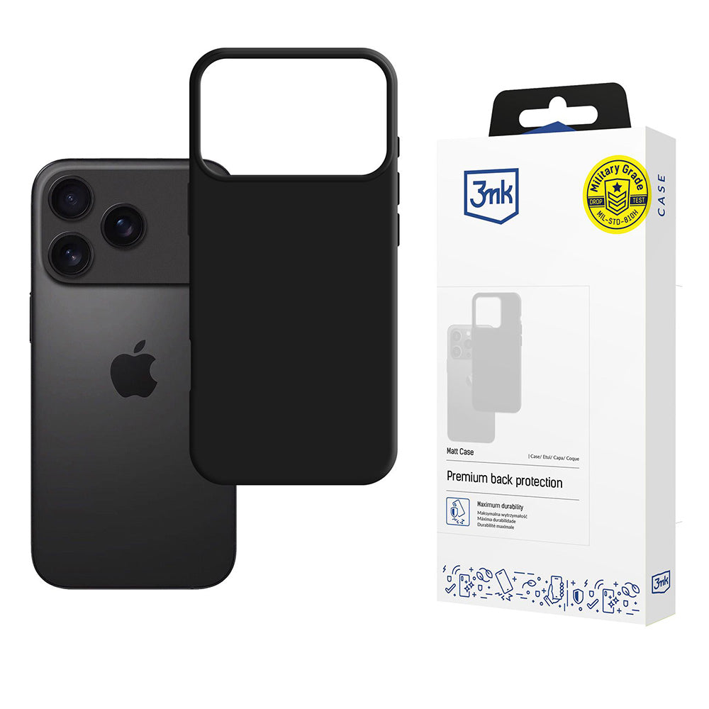 Etui do Apple iPhone 17 Pro Max, 3MK, Czarna Matowa
