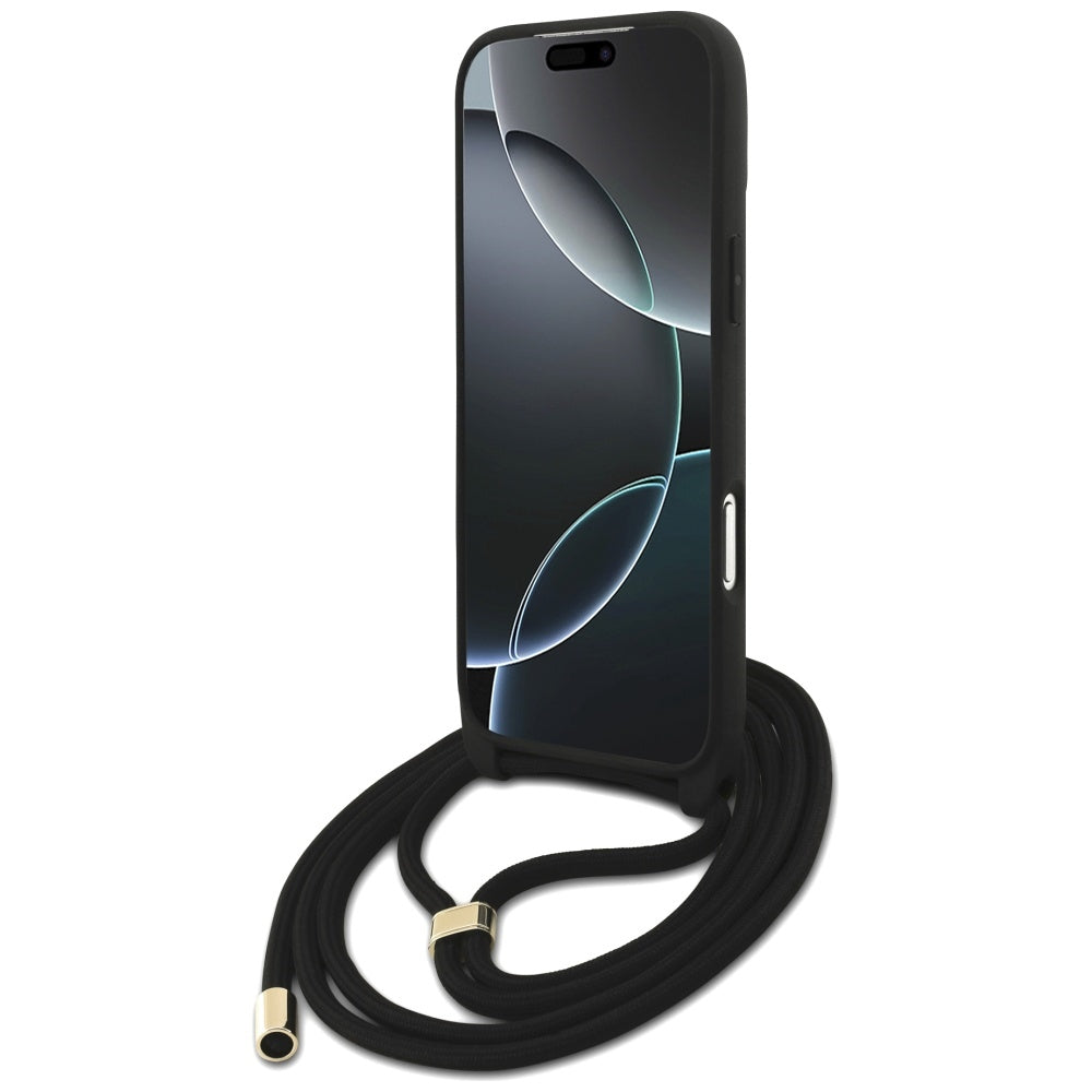 Etui na Apple iPhone 17 Pro Max, Guess, 4G CBDY Big Logo with Cord Strap, Brązowy