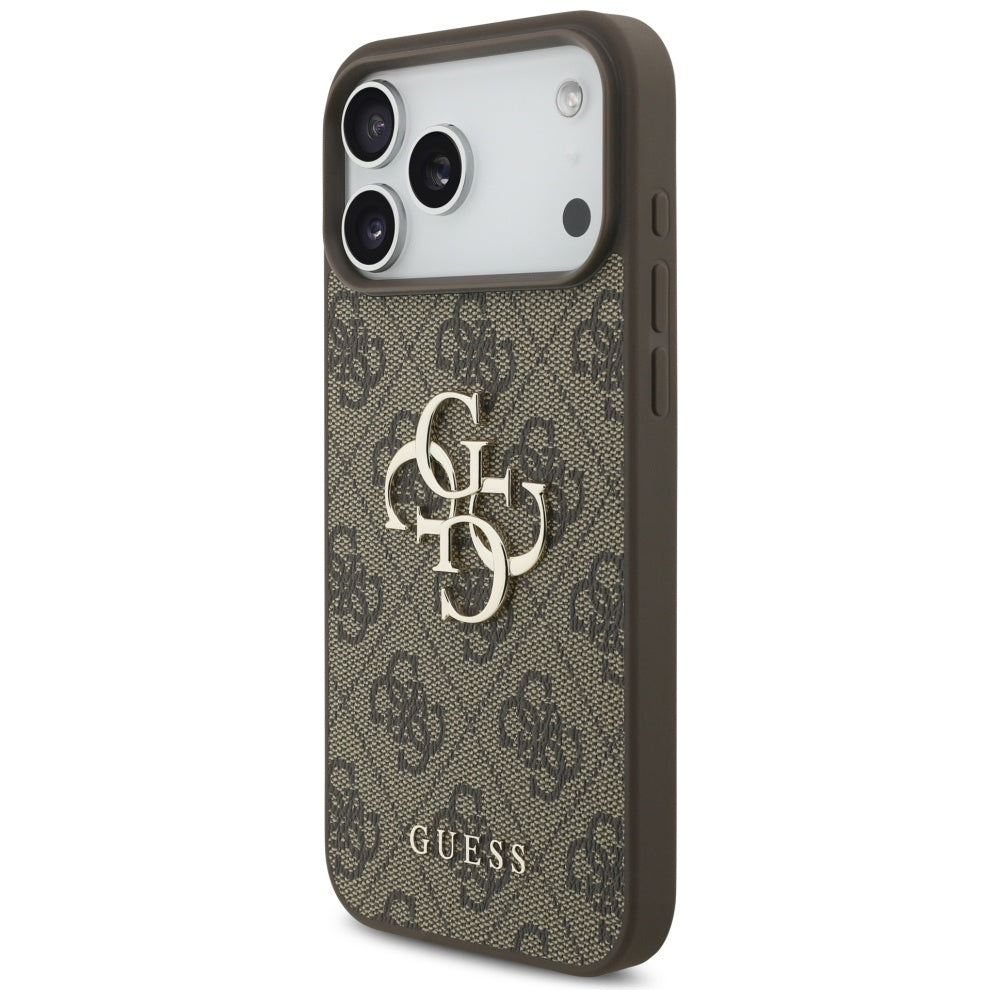 Etui na Apple iPhone 17 Pro Max, Guess, 4G Classic Logo with Pearl Strap, Brązowy