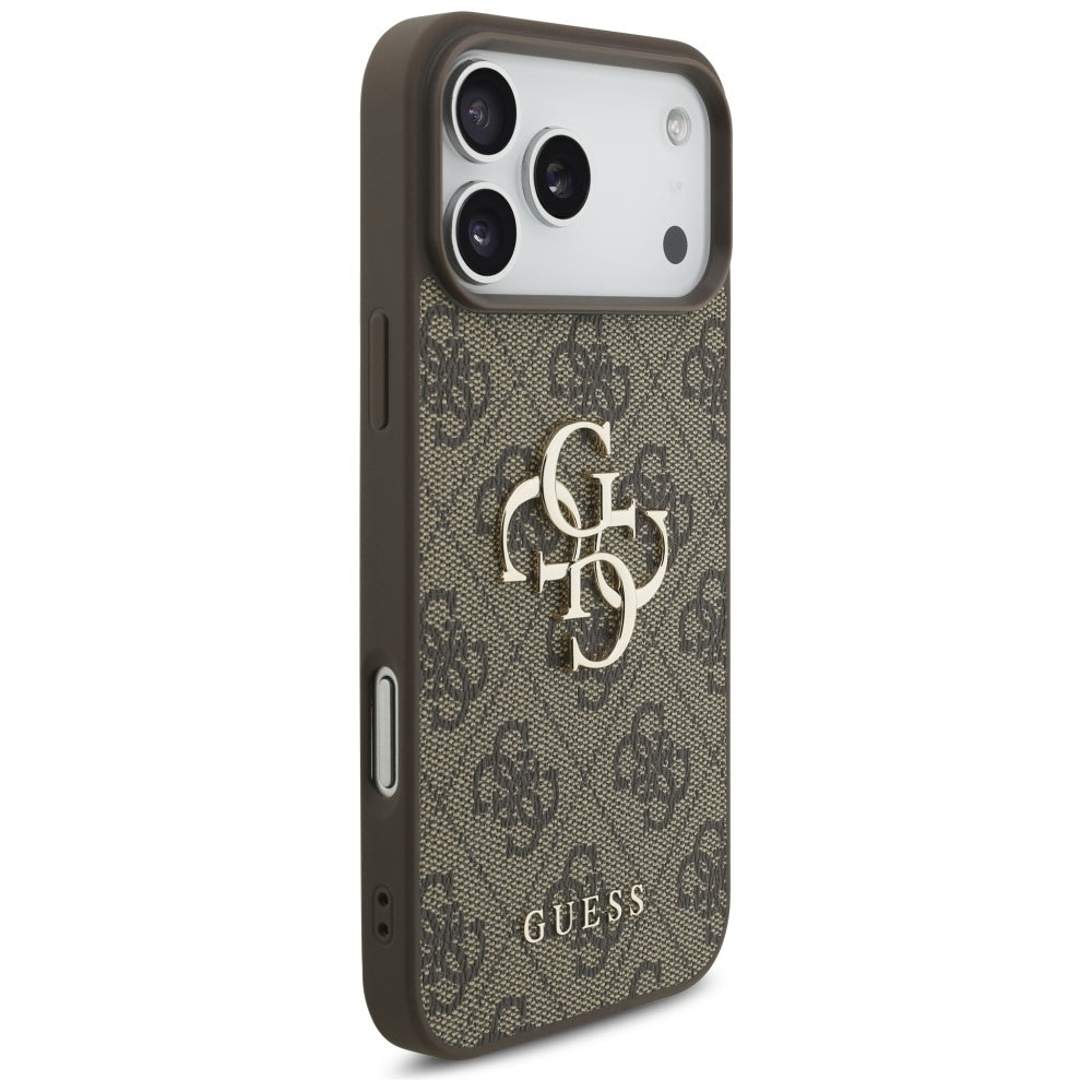 Etui na Apple iPhone 17 Pro Max, Guess, 4G Classic Logo with Pearl Strap, Brązowy