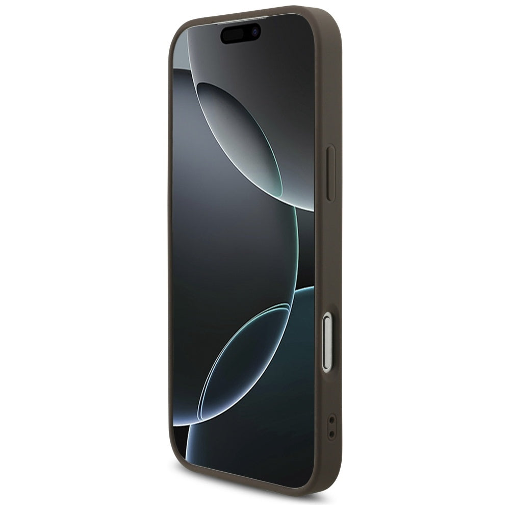 Etui na Apple iPhone 17 Pro Max, Guess, 4G Classic Logo with Pearl Strap, Brązowy