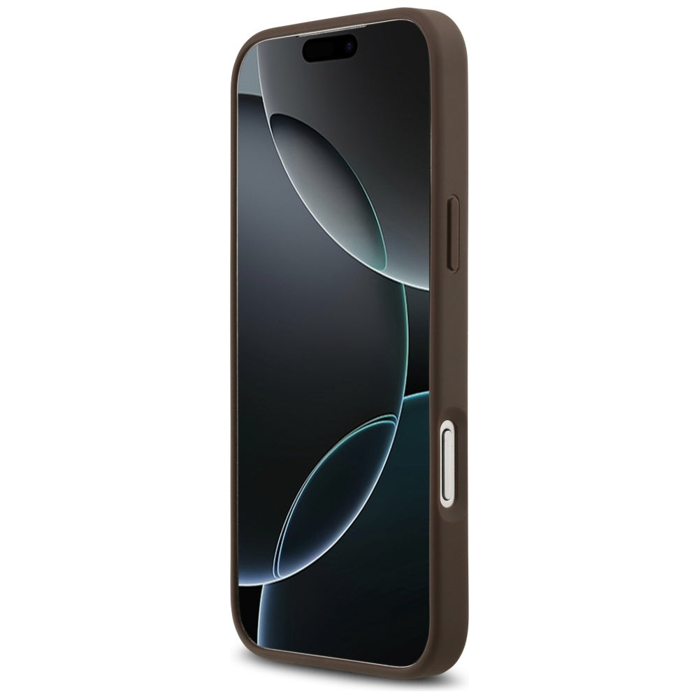 Etui na Apple iPhone 17 Pro Max, Guess, 4G Double Card Triangle, Brązowy