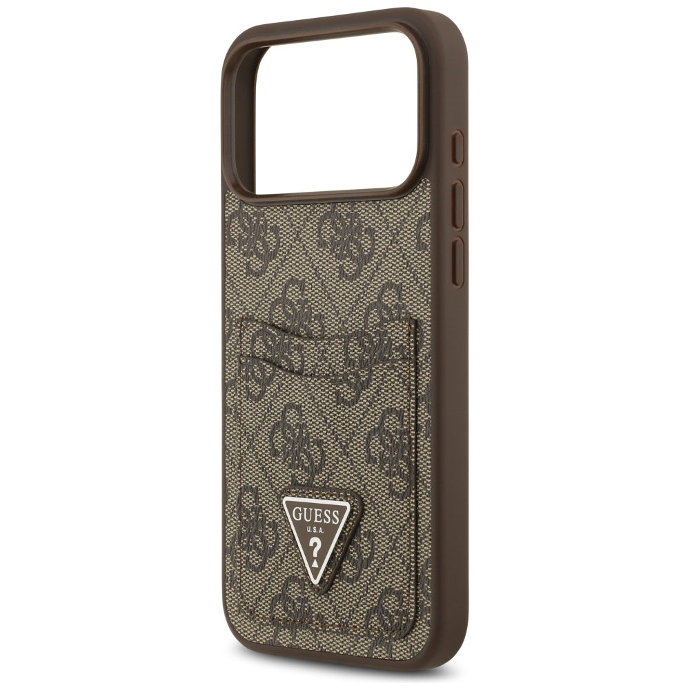 Etui na Apple iPhone 17 Pro Max, Guess, 4G Double Card Triangle, Brązowy