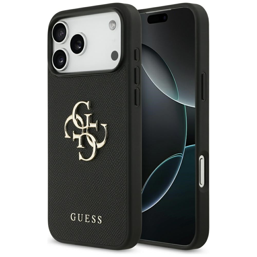 Etui na Apple iPhone 17 Pro Max, Guess, 4G Grained Big and Classic Logo, Czarne