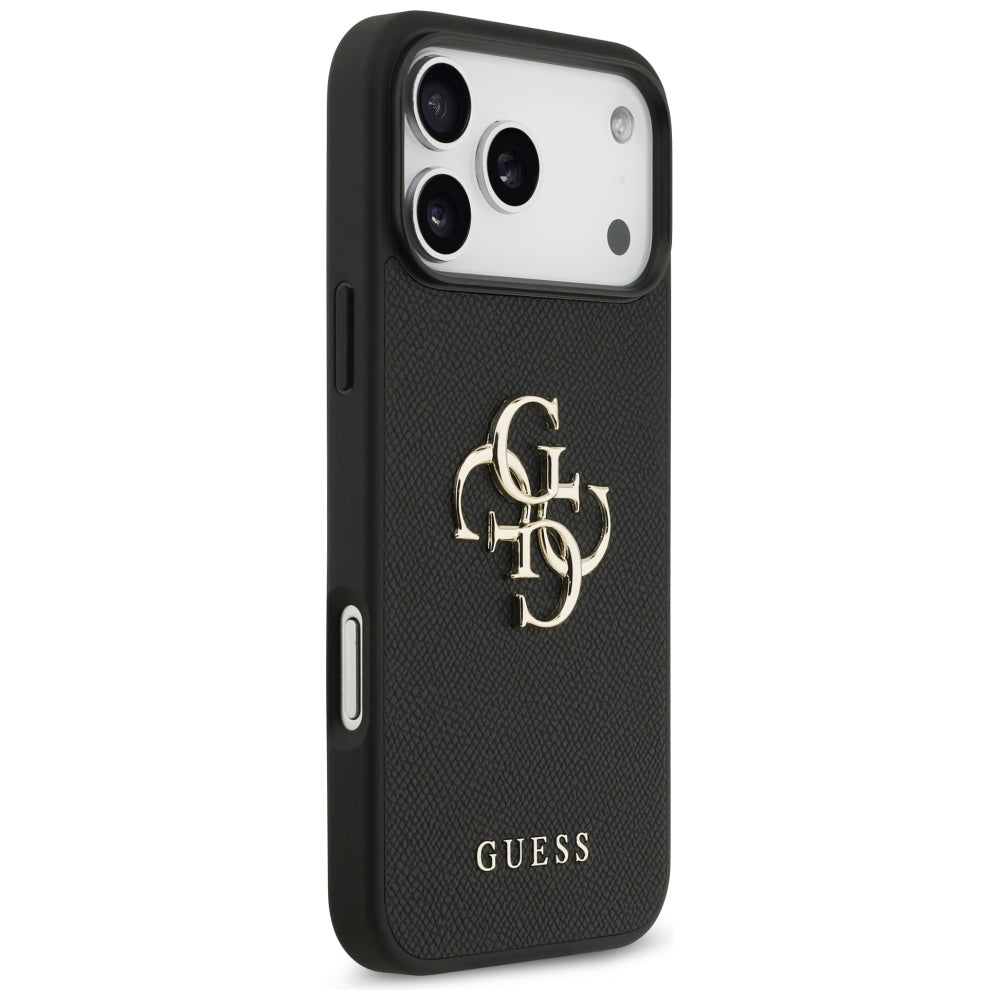 Etui na Apple iPhone 17 Pro Max, Guess, 4G Grained Big and Classic Logo, Czarne
