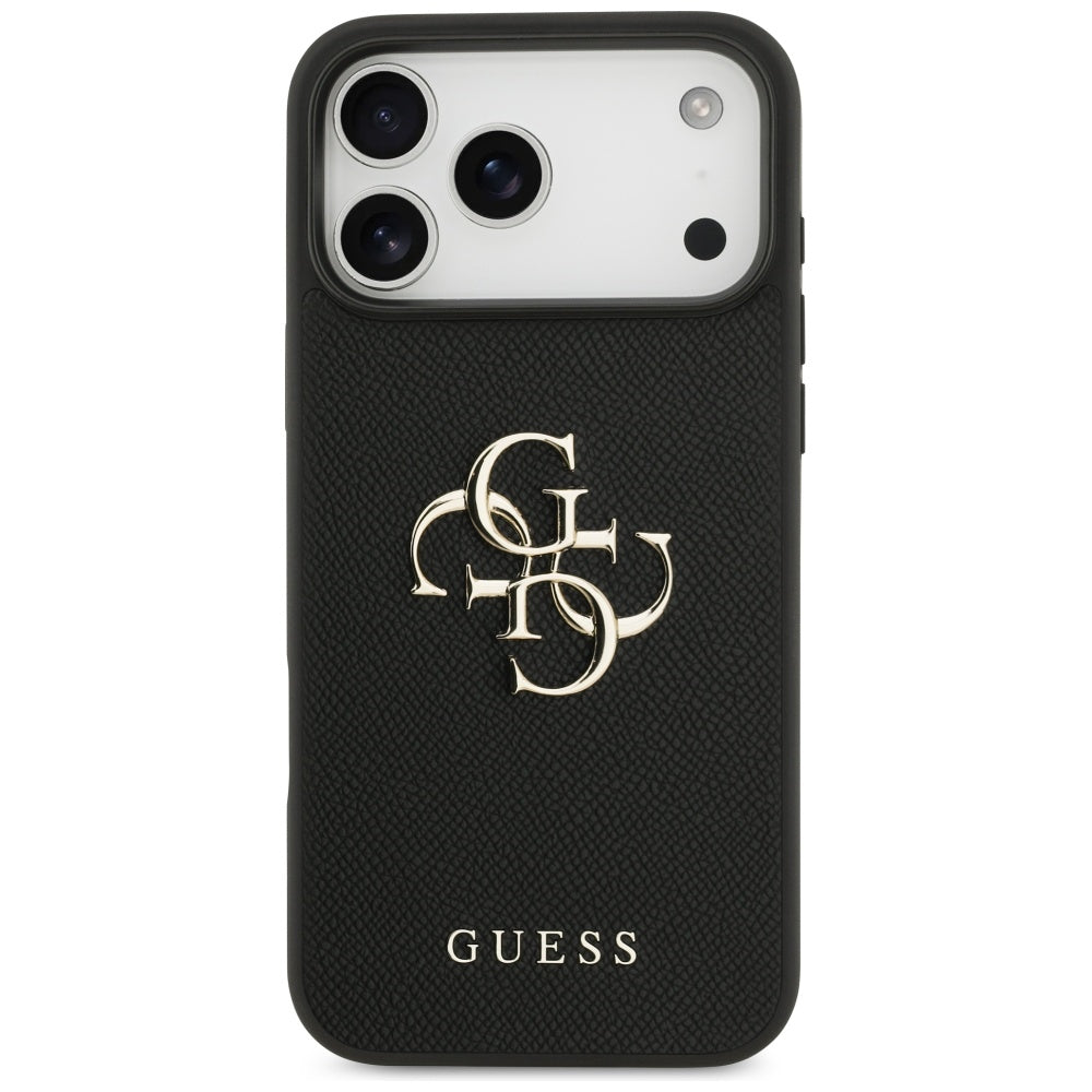 Etui na Apple iPhone 17 Pro Max, Guess, 4G Grained Big and Classic Logo, Czarne