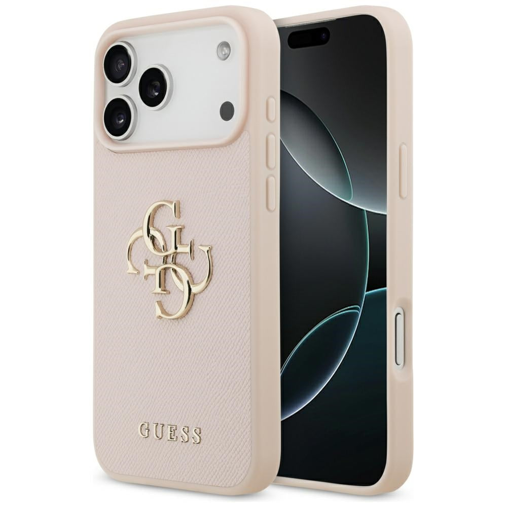Etui na Apple iPhone 17 Pro Max, Guess, 4G Grained Big and Classic Logo, Różowy