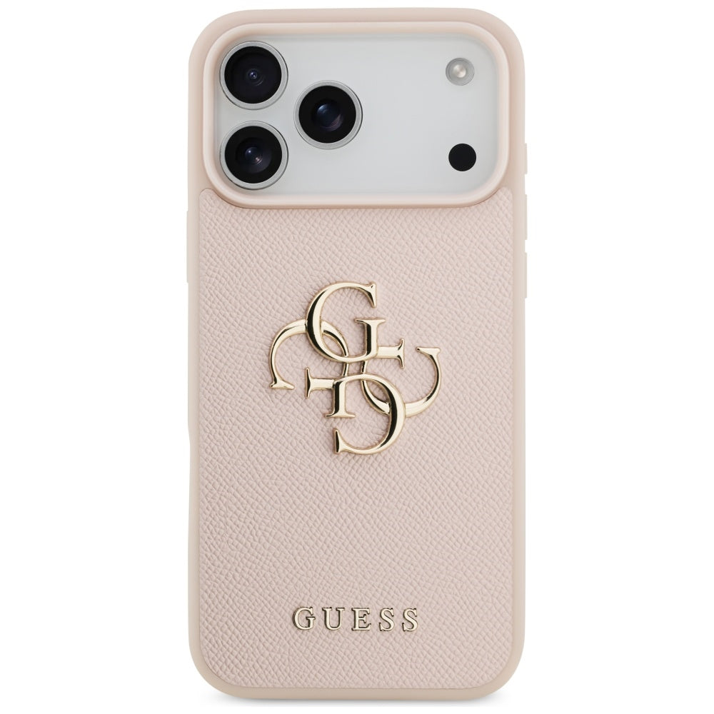 Etui na Apple iPhone 17 Pro Max, Guess, 4G Grained Big and Classic Logo, Różowy
