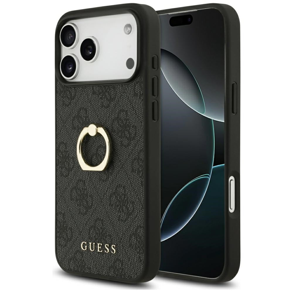 Etui na Apple iPhone 17 Pro Max, Guess, 4G Ring Stand, Czarne