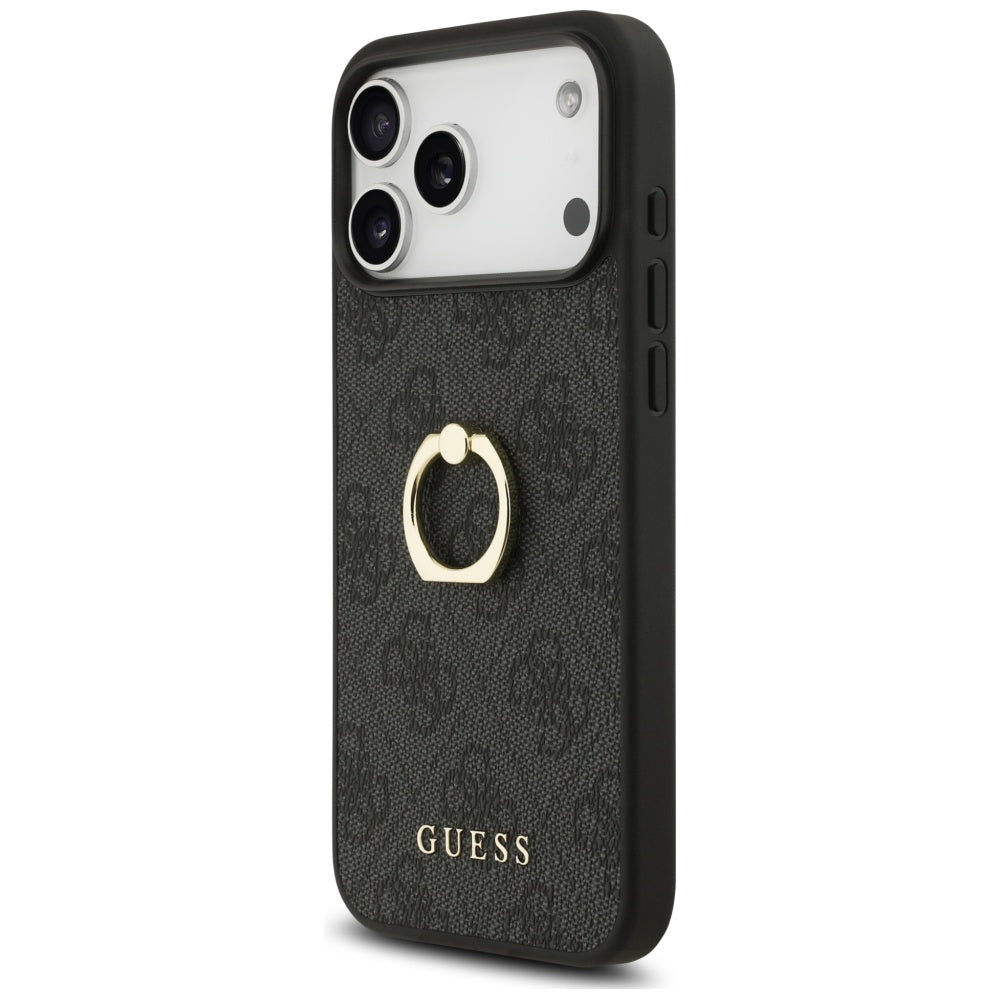 Etui na Apple iPhone 17 Pro Max, Guess, 4G Ring Stand, Czarne