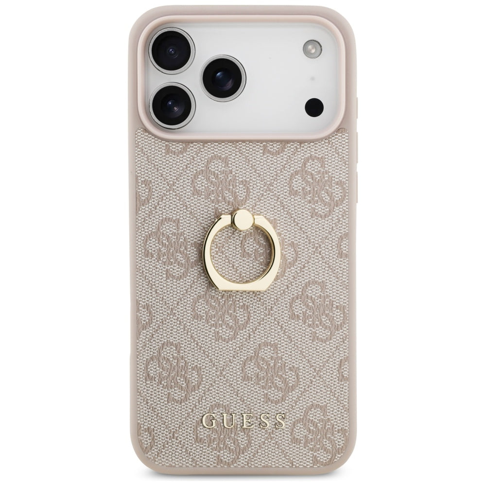 Etui na Apple iPhone 17 Pro Max, Guess, 4G Ring Stand, Różowy